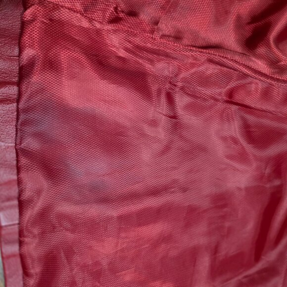 Phase Two Red Leather Ladies Long Coat - Picture 9 of 10